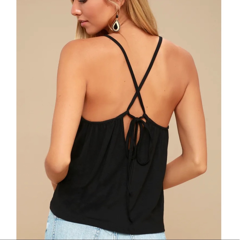 Lulu’s Tie Back Tank Strap Top black women’s M